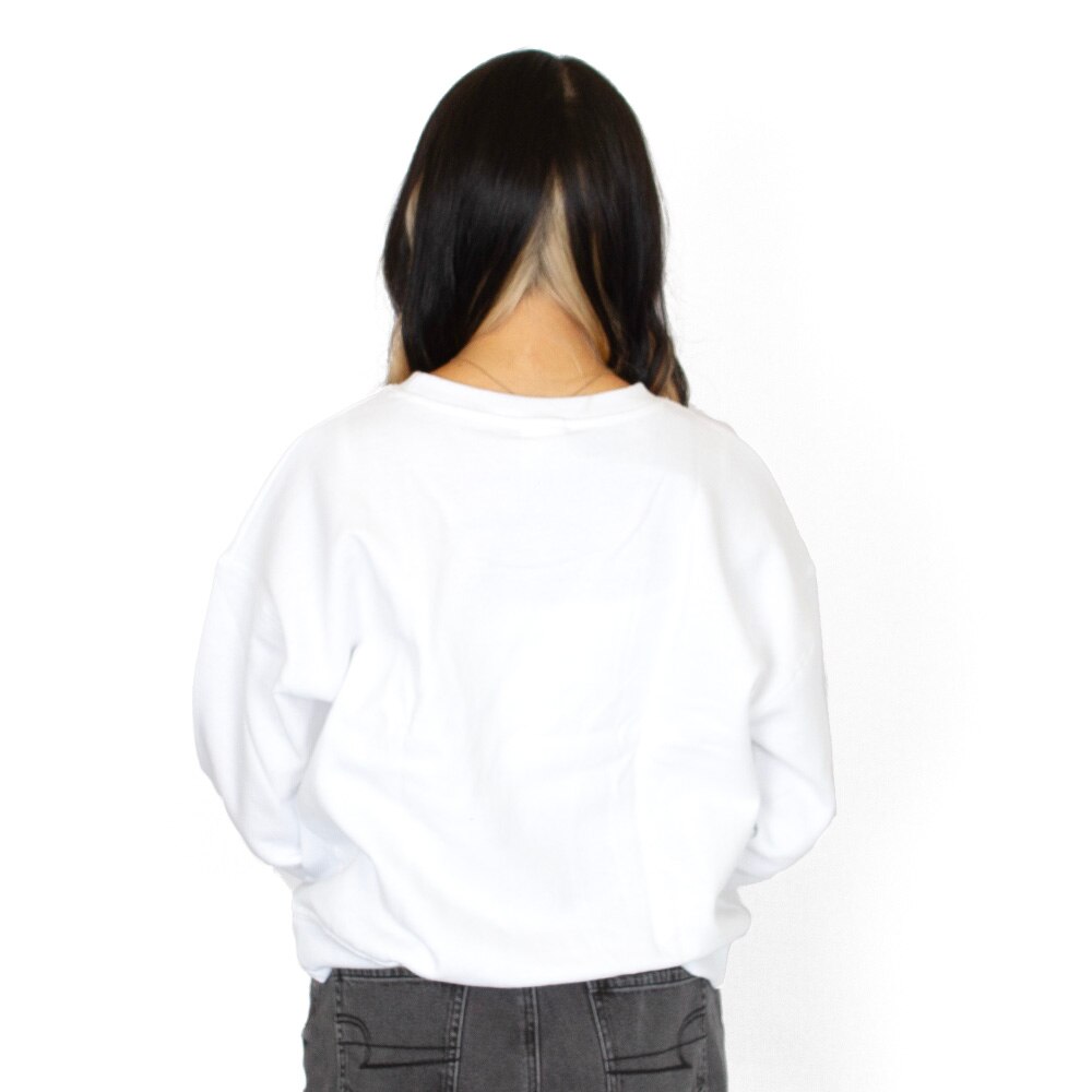 Ducks Spirit, Champion, White, Pullover, Cotton Blend, Women, Oregon Mascot, Sweatshirt, 1005343